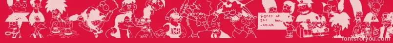 Simpsons Font – Pink Fonts on Red Background