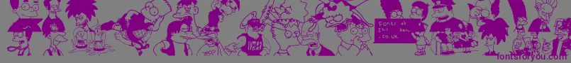 Simpsons-fontti – violetit fontit harmaalla taustalla