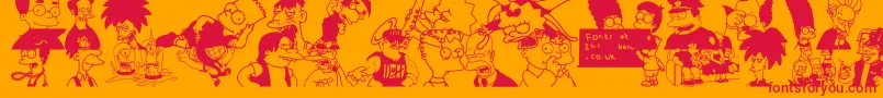 Simpsons Font – Red Fonts on Orange Background