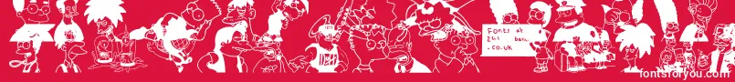 fuente Simpsons – Fuentes Blancas Sobre Fondo Rojo