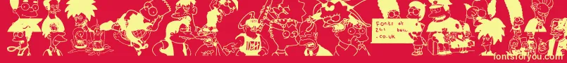 Simpsons Font – Yellow Fonts on Red Background
