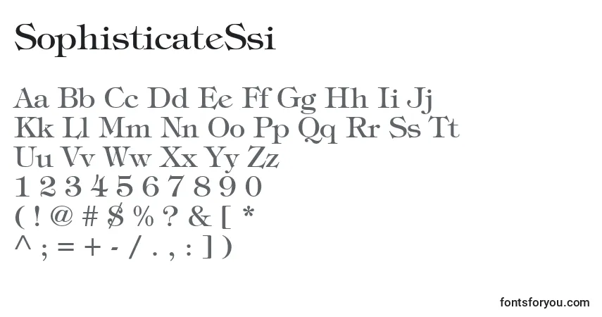 A fonte SophisticateSsi – alfabeto, números, caracteres especiais