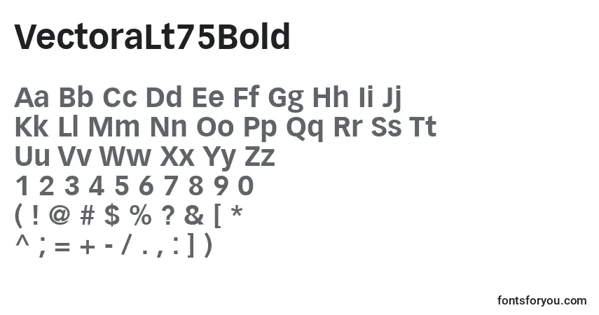VectoraLt75Bold-fontti – aakkoset, numerot, erikoismerkit