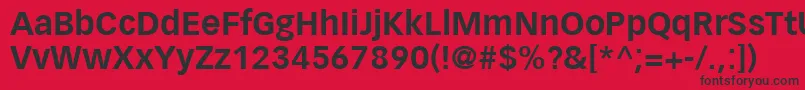 Czcionka VectoraLt75Bold – czarne czcionki na czerwonym tle