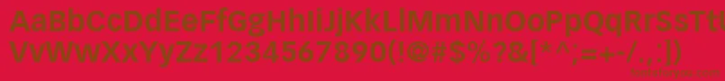 Fonte VectoraLt75Bold – fontes marrons em um fundo vermelho