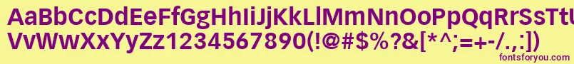 VectoraLt75Bold Font – Purple Fonts on Yellow Background