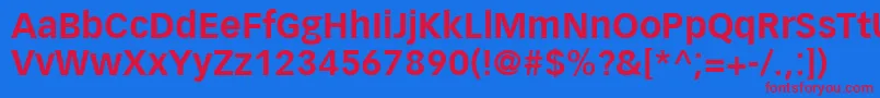 Czcionka VectoraLt75Bold – czerwone czcionki na niebieskim tle