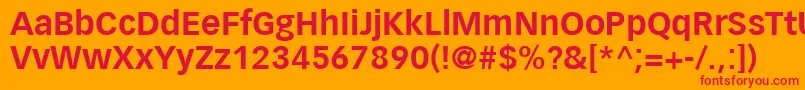 VectoraLt75Bold Font – Red Fonts on Orange Background