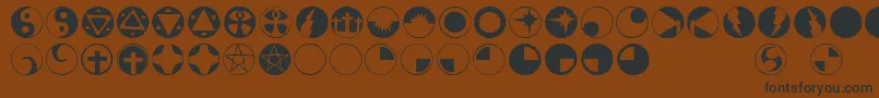 Obsid5-Schriftart – Schwarze Schriften auf braunem Hintergrund