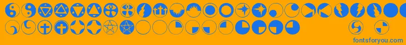 Obsid5 Font – Blue Fonts on Orange Background