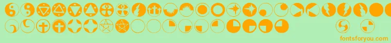 Obsid5 Font – Orange Fonts on Green Background