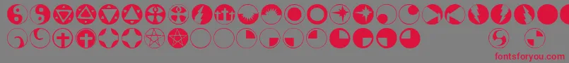 フォントObsid5 – 赤い文字の灰色の背景