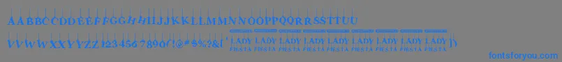 Шрифт LadyFiesta – синие шрифты на сером фоне