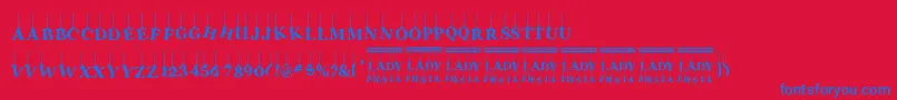 LadyFiesta Font – Blue Fonts on Red Background