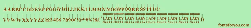 Шрифт LadyFiesta – коричневые шрифты на зелёном фоне