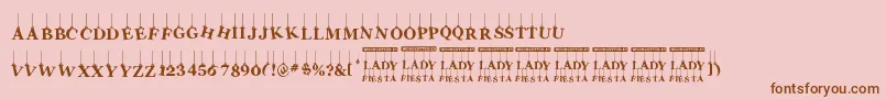 Fonte LadyFiesta – fontes marrons em um fundo rosa