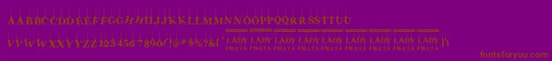 LadyFiesta-Schriftart – Braune Schriften auf violettem Hintergrund