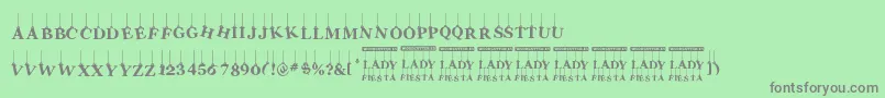 fuente LadyFiesta – Fuentes Grises Sobre Fondo Verde