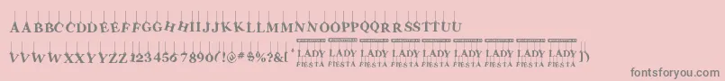 Fonte LadyFiesta – fontes cinzas em um fundo rosa