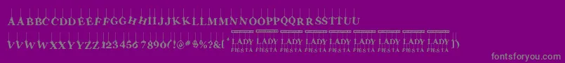 LadyFiesta-fontti – harmaat kirjasimet violetilla taustalla