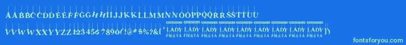 LadyFiesta-fontti – vihreät fontit sinisellä taustalla