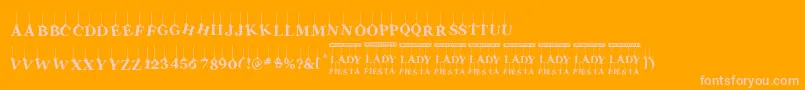 Czcionka LadyFiesta – różowe czcionki na pomarańczowym tle