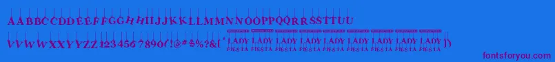LadyFiesta Font – Purple Fonts on Blue Background