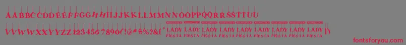 LadyFiesta Font – Red Fonts on Gray Background
