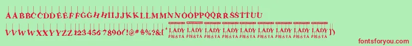 fuente LadyFiesta – Fuentes Rojas Sobre Fondo Verde