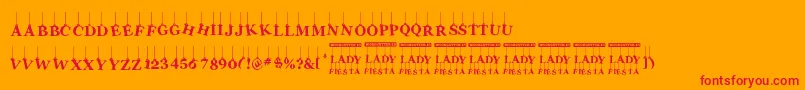LadyFiesta Font – Red Fonts on Orange Background