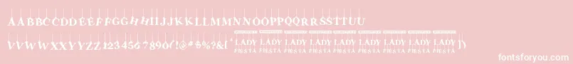 LadyFiesta-fontti – valkoiset fontit vaaleanpunaisella taustalla