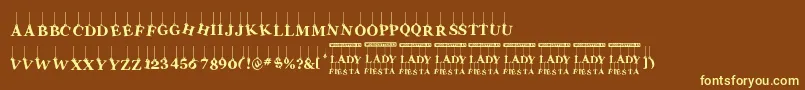 LadyFiesta Font – Yellow Fonts on Brown Background