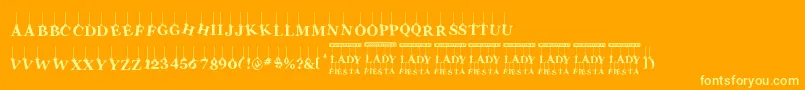 LadyFiesta-fontti – keltaiset fontit oranssilla taustalla