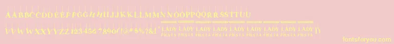 LadyFiesta Font – Yellow Fonts on Pink Background