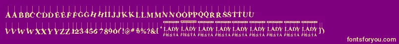 Шрифт LadyFiesta – жёлтые шрифты на фиолетовом фоне