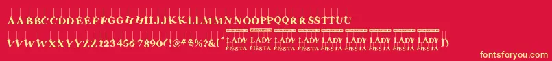 Шрифт LadyFiesta – жёлтые шрифты на красном фоне