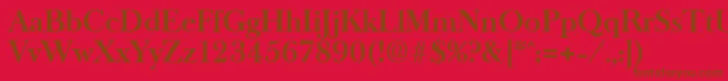 フォントOldbaskervilleDemibold – 赤い背景に茶色の文字