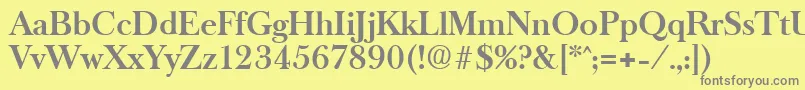 フォントOldbaskervilleDemibold – 黄色の背景に灰色の文字