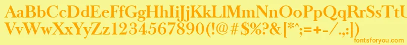 OldbaskervilleDemibold Font – Orange Fonts on Yellow Background