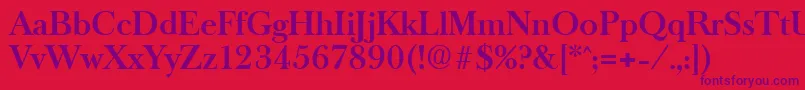 OldbaskervilleDemibold Font – Purple Fonts on Red Background