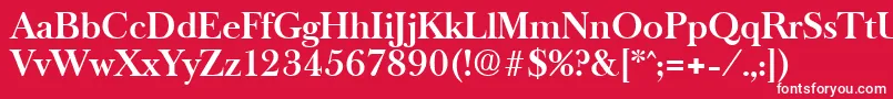 フォントOldbaskervilleDemibold – 赤い背景に白い文字