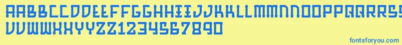 BarqueRegular Font – Blue Fonts on Yellow Background