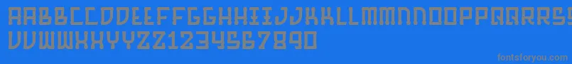 フォントBarqueRegular – 青い背景に灰色の文字