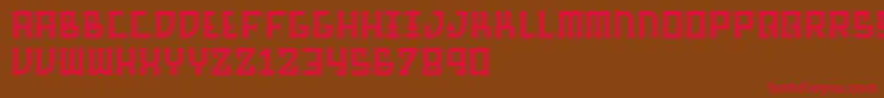 フォントBarqueRegular – 赤い文字が茶色の背景にあります。