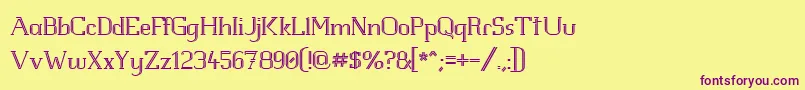 Шрифт Whitelinefever100 – фиолетовые шрифты на жёлтом фоне