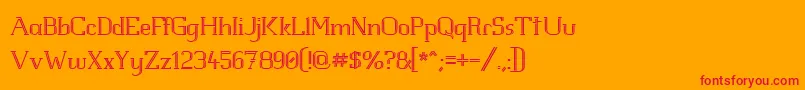 Whitelinefever100 Font – Red Fonts on Orange Background