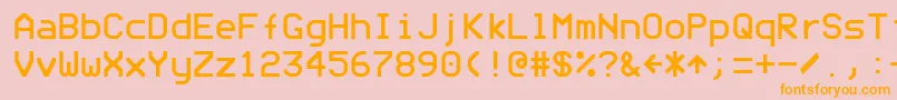 Modenine Font – Orange Fonts on Pink Background