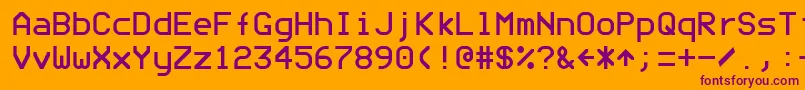 フォントModenine – オレンジの背景に紫のフォント