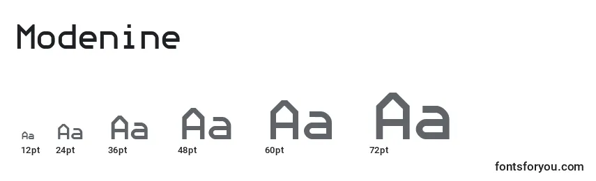 Modenine Font Sizes