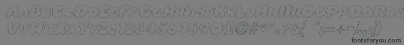 OleadaoutlinescapssskItalic Font – Black Fonts on Gray Background